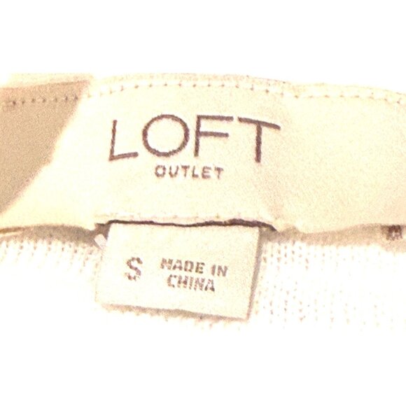 Loft Outlet Women's Open Front Slub Sweater Long Sleeve Sheer Ivory Size S - Picture 4 of 6